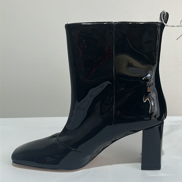 Good American Ankle Boot Women's 8.5 Black Patent Leather Square Toe Square Heel - Picture 8 of 15